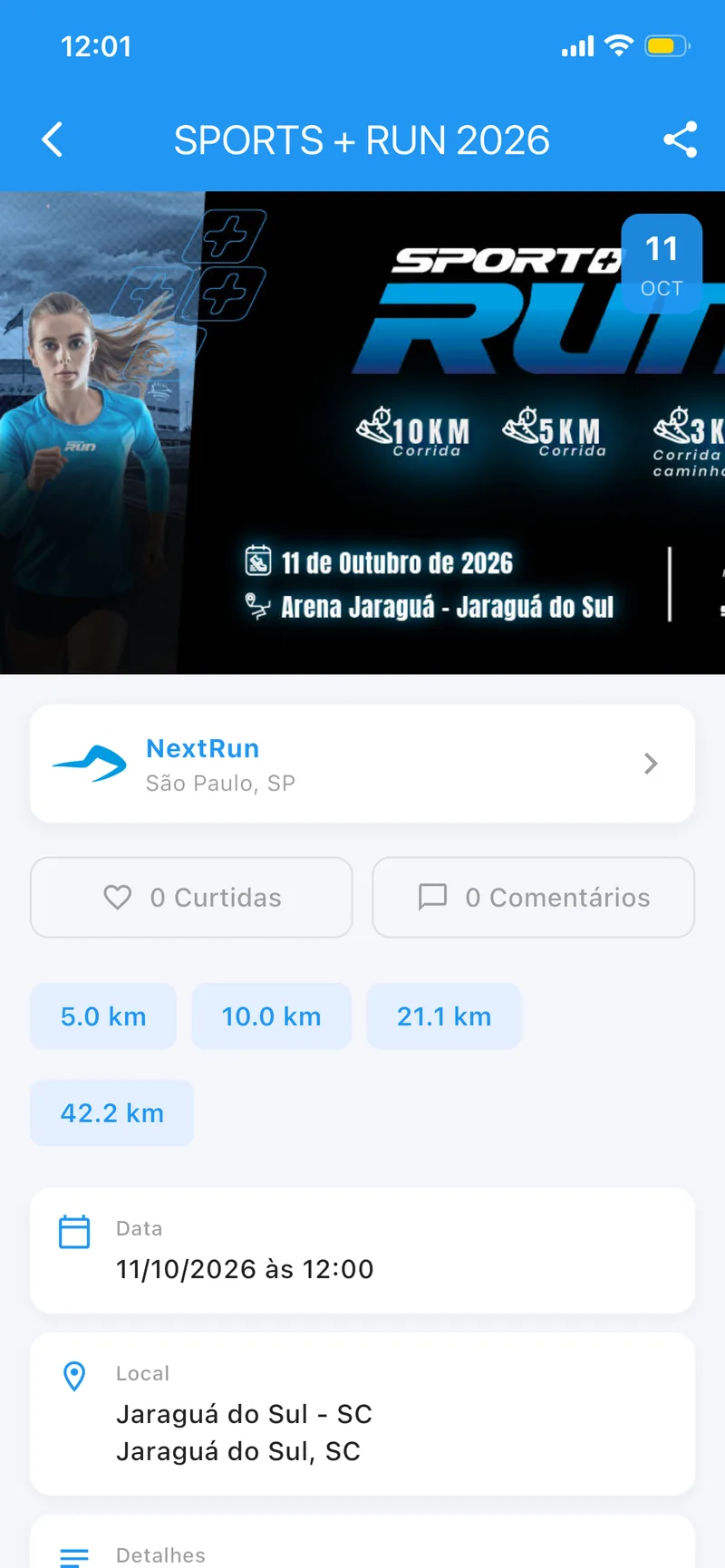 Detalhe de um evento de corrida